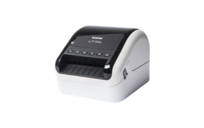 Impresora de etiquetas Brother QL-1100nwb con tarjeta de red integrada y WiFi que permite imprimir etiquetas de hasta 103 mm. de ancho